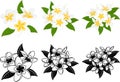 The cute icons of flowers