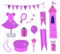 Cute icons for little princess Party.