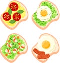 The cute icons of toasts Royalty Free Stock Photo