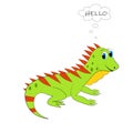 Cute iguana CARTOON   illustration vector Royalty Free Stock Photo