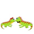 Cute iguana CARTOON   illustration vector Royalty Free Stock Photo