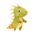 Cute iguana jungle baby animal cartoon vector illustration on white background Royalty Free Stock Photo