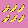 Cute banana illustrator vektor with funny expression