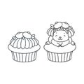 Cupcake and kitten Royalty Free Stock Photo