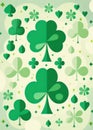Cute illustration card wallpaper of saint Patrick\'s day design on pastel green background