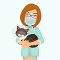 Illustration of cat spaying or neutering