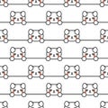 Cute illustration. Creative design. Face cover. Cartoon disgruntled dog seamless pattern for paper design. Funny cartoon