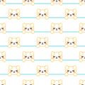 Cute illustration. Creative design. Face cover. Cartoon disgruntled dog seamless pattern for paper design. Funny cartoon