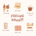 Cute Illustration Feeling Down Instagram Post