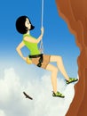 Female free climber Royalty Free Stock Photo