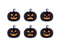 Halloween pumpkins, spooky jack o lantern collection