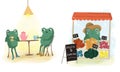 Cute illustration with frogs Royalty Free Stock Photo