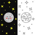 This is a cute illustration of a moon in the sky at night Royalty Free Stock Photo