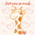 Cute illustration, postcard. Valentine's Day. Congratulations, declarations of love Royalty Free Stock Photo