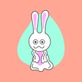 Cute doodle illustration of rabbit mascot character Royalty Free Stock Photo