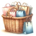 Shopping basket and bags