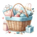 Shopping basket and bags