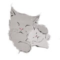 cute illustration sketch mom cat hugs kitten