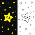 This is a cute illustration of a star in the sky at night Royalty Free Stock Photo