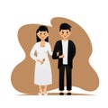 Cute illustration vector couple married design