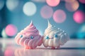 Cute image of the zephyr marshmallow characters full of love and happiness. Abstract picture of romantic dinner. Food Character