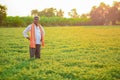 Cute Indian baby boy playing at gardenIndian farmer at the chickpea field Royalty Free Stock Photo