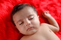 Cute Indian baby girl sleeping on bed Royalty Free Stock Photo