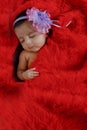 Cute Indian baby girl sleeping on bed Royalty Free Stock Photo