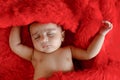 Cute Indian baby girl sleeping on bed Royalty Free Stock Photo