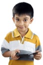 Cute Indian Boy with Phone Royalty Free Stock Photo