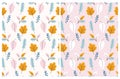 Funny Hand Drawn Spring Garden Vector Seamless Pattern. Royalty Free Stock Photo