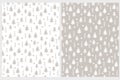 Cute Infantile Style White Christmas Trees Vector Pattern. White and Warm Gray Woods.