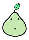 Kawaii Pear Logo Vector Illustration