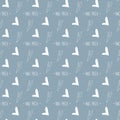 Cute inscription handmade emblem and heart on a gray background.Doodle contour seamless square pattern. Print for fabrics, cards,