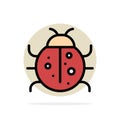 Cute, Insect, Ladybug, Nature, Spring Abstract Circle Background Flat color Icon Royalty Free Stock Photo