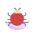 Cute, Insect, Ladybug, Nature, Spring Abstract Flat Color Icon Template Royalty Free Stock Photo