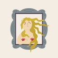 Cute interpretation of picture The birth of Venus by Sandro Botticelli.