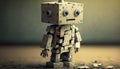 Cute introverted robot jigsaw puzzle. Generative AI