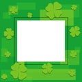 Cute invitation card with clover leaves vector