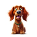 Cute Irish Setter dog - Cartoon illustration - Generative AI, AI generated