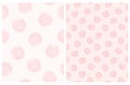 Cute Irregular Polka Dots Seamless Vector Patterns. Royalty Free Stock Photo