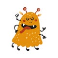 Cute isolated monster on a white background