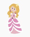 Cute isolated princess on a white background.