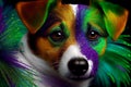 Cute dog dressed up in costume for Mardi Gras