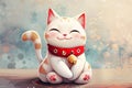 Cute Japanese Maneko Neko lucky cat Royalty Free Stock Photo