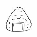 Cute Japanese Onigiri Rice Ball Cartoon Character Premium Vector