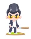 Cute Japanese gangster standing confidently illustration