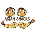 Cute Japanese snack assortment vector. Tempura and takoyaki asian food clipart