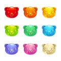 Cute jelly bears faces.