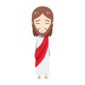 Cute Jesus is feeling sad. Isolated Vector illustration